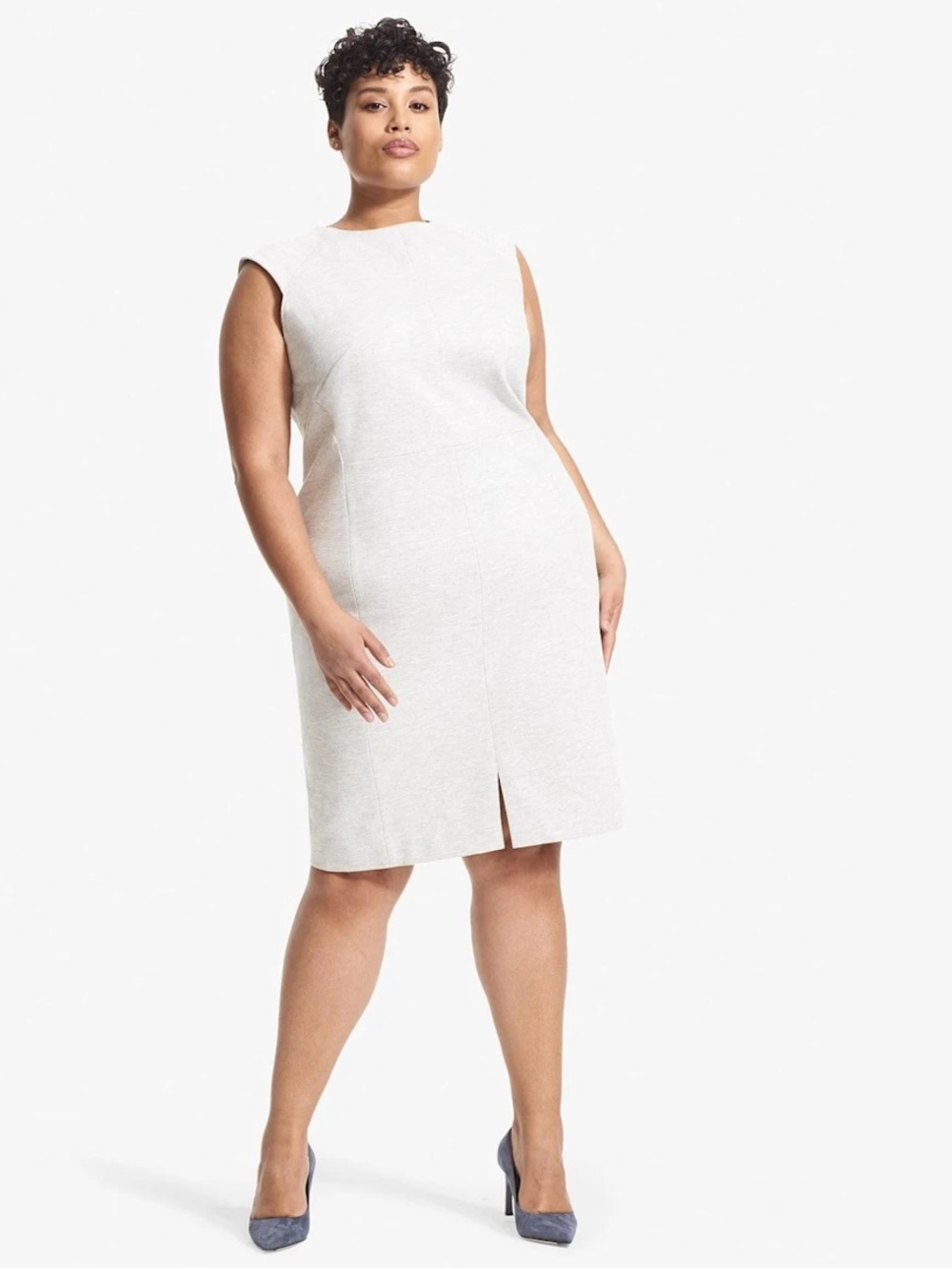 M.M. LaFleur Katie Twill Ponte Sheath Dress in Heather Gray Size 24 NWT